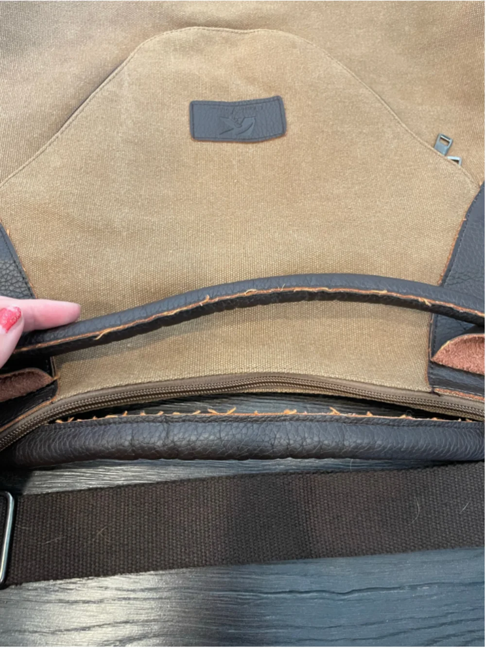 K2 CLASSIC FASHION Canvas Leather Shoulder Bag Messenger Bag